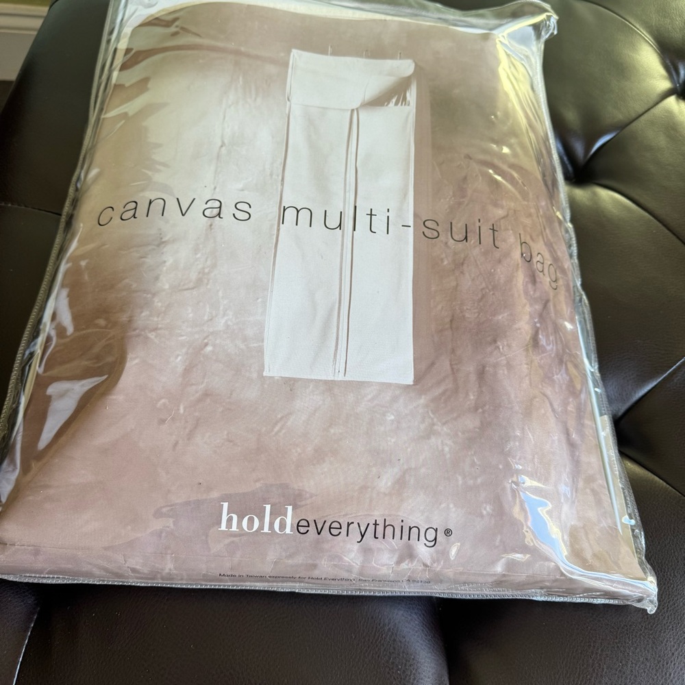 Tan Canvas Multi-Suit Bag